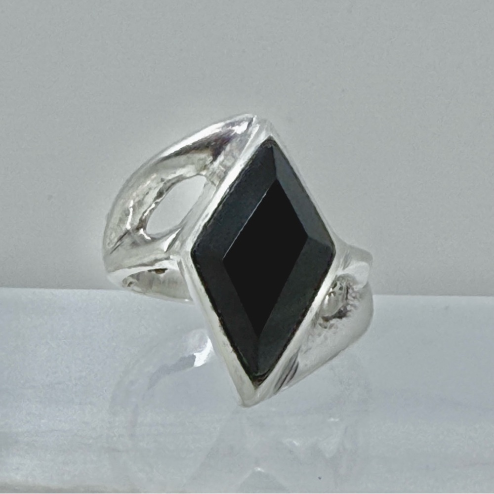 Silver Ring with Black onyx